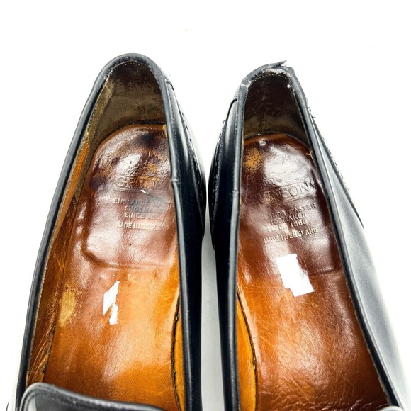 Grenson Bench Made English Leather Black Tassel Loafers Men's 13 B - Picture 6 of 16